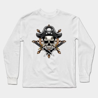 Skull Pirates x Sword Steering Wheel Long Sleeve T-Shirt